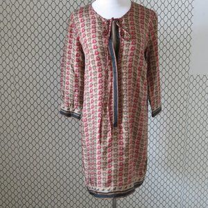 Jo No Fui 3/4 Sleeve Silk Pony Print Tunic Dress - Size 42